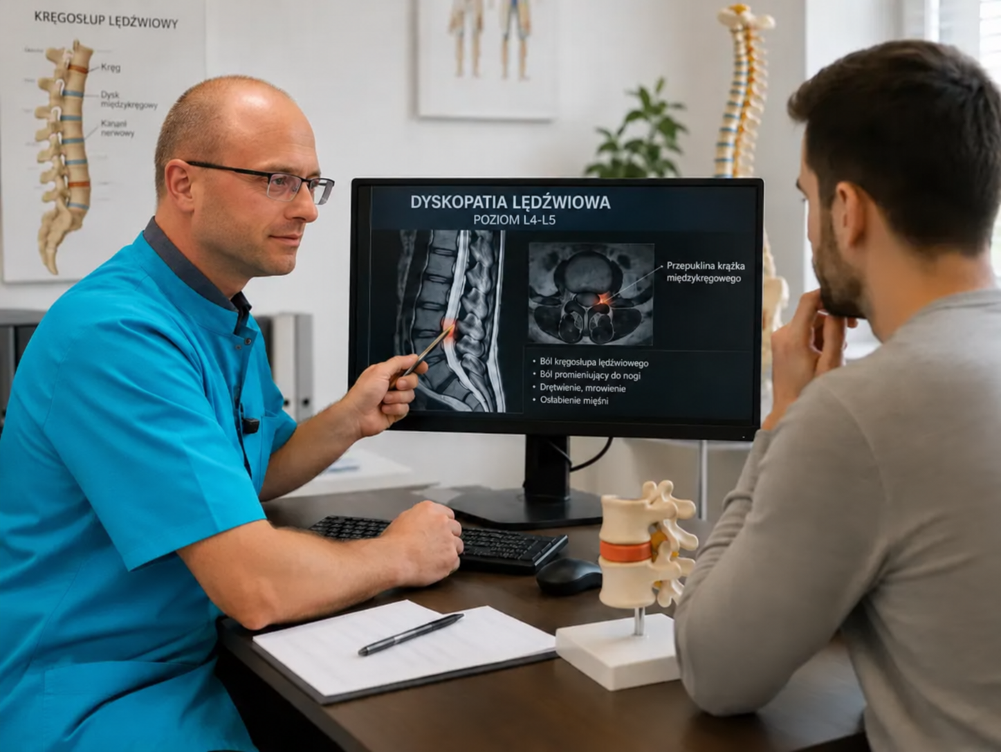 dyskopatia lędźwiowa Poznań - diagnostyka MRI kręgosłupa lędźwiowego